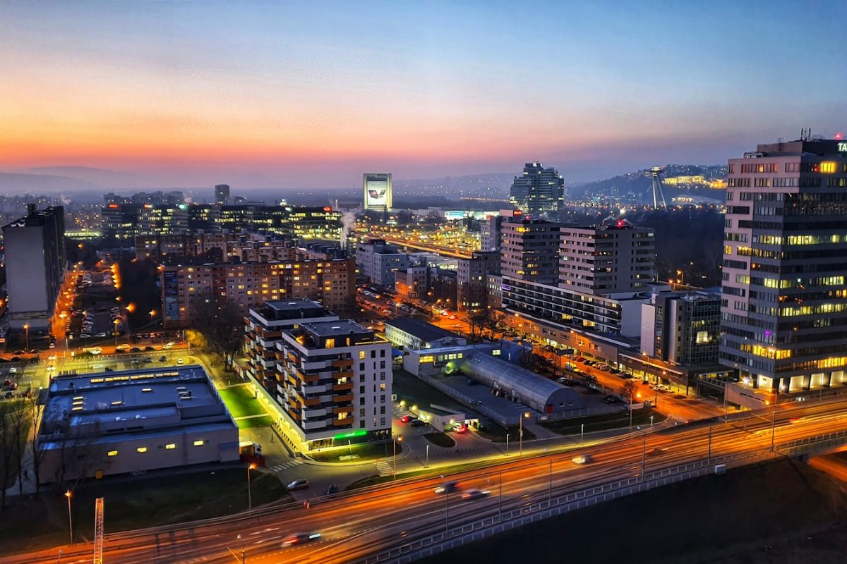 city buildings during night time